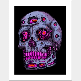 Cyberpunk Skull Posters and Art